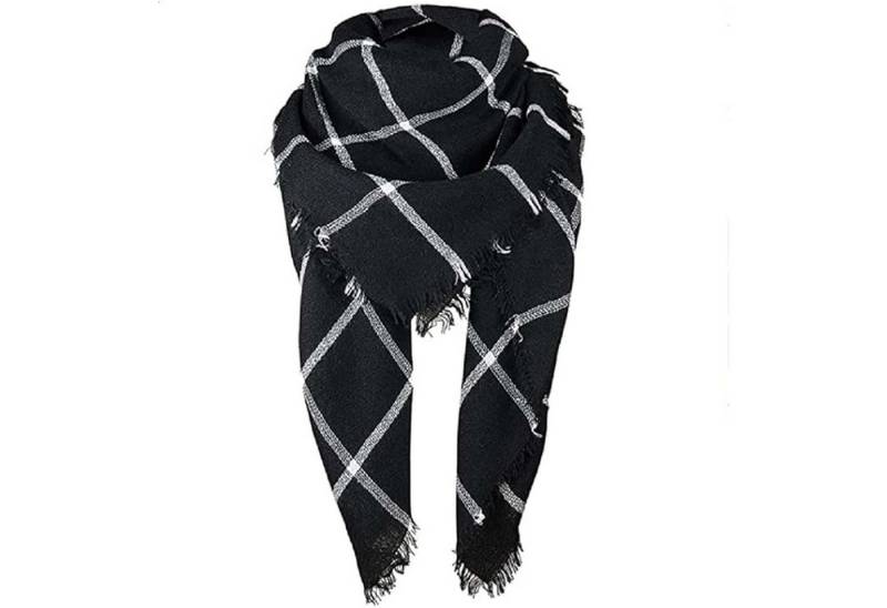 HAUSS SPOLE Modeschal Dreiecksschal mit Schals und Tücher Doppelseitiger karierterSchal, (140x140 cm mit Klassisches Karomuster Weicher hautfreundlicher Stoff, 1-St. vielseitig tragbar als Tuch Stola elegantes Accessoire Geschenkidee), Kombinierbar mit Mänteln Strickjacken Jeans und Röcken für Outfits von HAUSS SPOLE