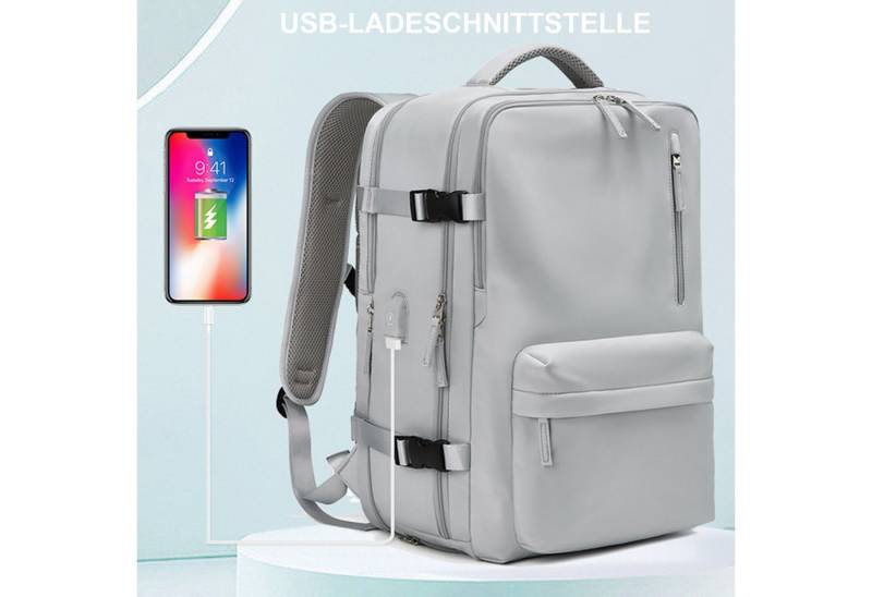 HAUSS SPOLE Reiserucksack Reiserucksack Rucksack Rucksäcke Freizeitrucksack (Reisen Notebook Laptop Tasche Schule Uni Rucksack Handgepäck, Anti-Diebstahl, Backpack mit Laptopfach, Schuhfach, USB-Lade-Anschluss), für Herren Damen Jungen Teenager Freizeit Arbeit Business Reisen von HAUSS SPOLE