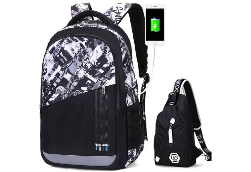 HAUSS SPOLE Rucksack Laptoprucksack Rucksack Schulrucksack Wasserbeständig mit USB von HAUSS SPOLE