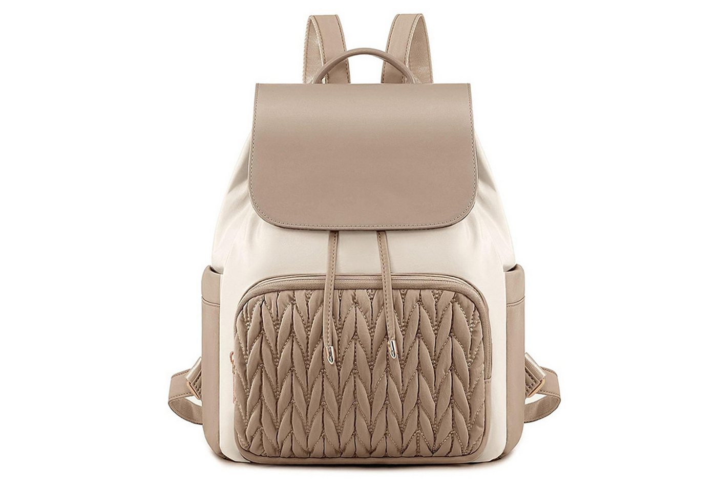 HAUSS SPOLE Rucksack Rucksack mit Große Kapazität Tagesrucksack Mama-Rucksack Reisetasche (mit 1 Hauptfach 2 Seitentaschen und 1 Fronttasche, 1-tlg., wasserabweisendem und DIY-Deko-Option mit Diebstahlschutz-Tasche), Leichter Quilted-Rucksack für Alltag Reisen Schule von HAUSS SPOLE