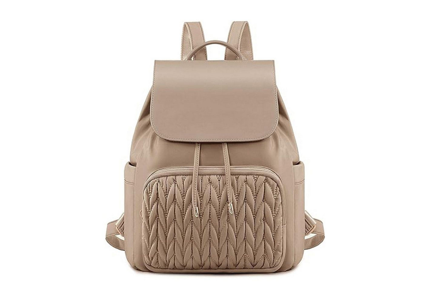 HAUSS SPOLE Rucksack Rucksack mit Große Kapazität Tagesrucksack Mama-Rucksack Reisetasche (mit 1 Hauptfach 2 Seitentaschen und 1 Fronttasche, 1-tlg., wasserabweisendem und DIY-Deko-Option mit Diebstahlschutz-Tasche), Leichter Quilted-Rucksack für Alltag Reisen Schule von HAUSS SPOLE