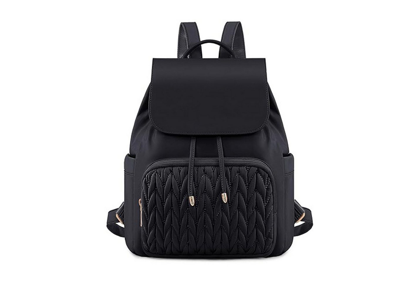 HAUSS SPOLE Rucksack Rucksack mit Große Kapazität Tagesrucksack Mama-Rucksack Reisetasche (mit 1 Hauptfach 2 Seitentaschen und 1 Fronttasche, 1-tlg., wasserabweisendem und DIY-Deko-Option mit Diebstahlschutz-Tasche), Leichter Quilted-Rucksack für Alltag Reisen Schule von HAUSS SPOLE