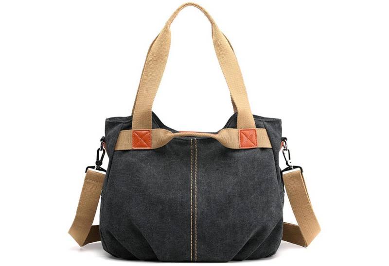 HAUSS SPOLE Schultertasche Damen Handtasche Schultertasche Multifunktionale Canvas Umhängetasche (Weich und bequem, große Handtasche), Schulter, handgehalten (mit langen und kurzen Griffen) von HAUSS SPOLE