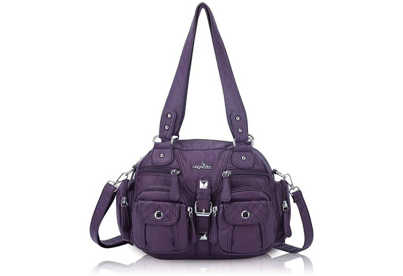 HAUSS SPOLE Schultertasche Damen Handtasche Schultertasche Multifunktionale PU Umhängetasche (29 x 12 x 21 cm, Große Kapazität, Retro-Design), für Frau Frauen Freizeit Arbeit Business Schule Büro Reisen usw von HAUSS SPOLE