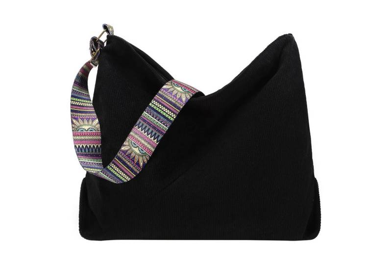 HAUSS SPOLE Schultertasche Schultertasche Groß Handtasche Canvas Umhängetasche Crossbody (Cordstoff, 1-tlg., große Kapazität, Laptoptasche), für Schule Büro Arbeit Reisen Ausflug Einkauf von HAUSS SPOLE