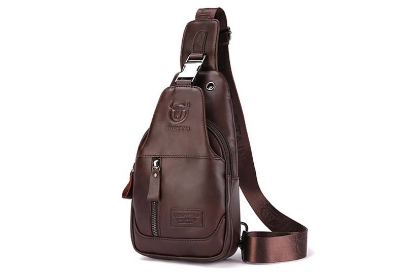 HAUSS SPOLE Schultertasche Schultertasche Rucksack Rucksäcke Crossbody Umhängetasche Leder (aus Echtleder Herren und Damen 16 x 28 x 9 cm, Geldgürtel, Sport, Sporttasche, Handytasche, Anti-Diebstahl, Leder), für Outdoor Camping Reisen Wandern Radfahren Multipurpose Tagepacks von HAUSS SPOLE