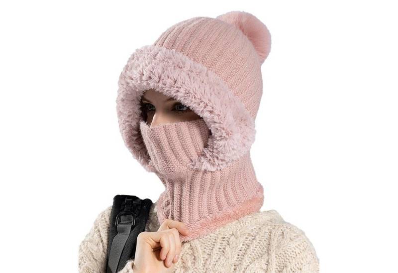 HAUSS SPOLE Strickmütze Balaclava Kapuze mit atmungsaktiv Strick Balaclava Balaclava Schal (mit windabweisender Gesichtsabdeckung Atmungsaktiv elastisch und warm, 1-St., Multifunktionale Nutzung als Kopf- Hals- Ohr Halbgesichtsbedeckung) Ideal für Outdoor-Aktivitäten wie Skifahren Radfahren Wandern von HAUSS SPOLE