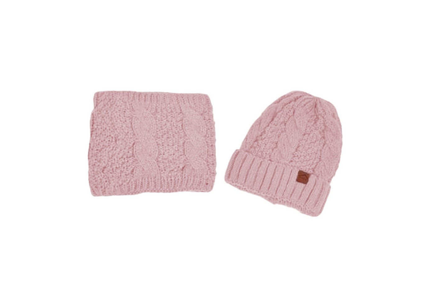 HAUSS SPOLE Strickmütze Strickmütze mit vielseitig Wintermütze Hut- und Schal-Set Khaki (Leichtes Design mit Schal und Mütze separat nutzbar, 2-St., mit elastischer Passform für Kopfumfänge von 55–60 cm) Vielseitig für Outdoor-Aktivitäten eignet sich auch als Geschenk von HAUSS SPOLE