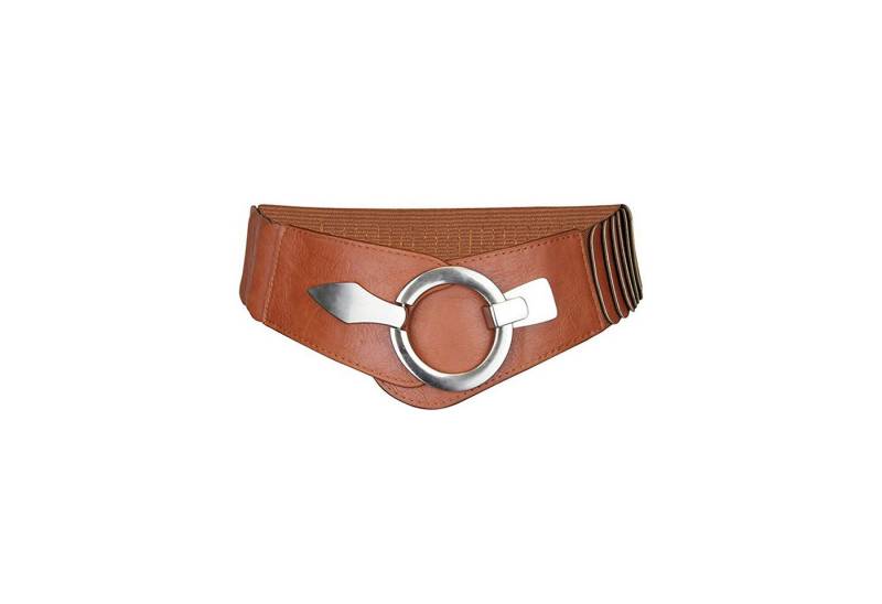 HAUSS SPOLE Taillengürtel PU-gürtel Damengürtel Herren Gürtel Hochwertige Verarbeitung (PU,mit silberner Ring-Schließe, Stretchgürtel, 1-St., Silberring-Doppelschnallen-Design) passen zu allen Kleidungsstücken von HAUSS SPOLE