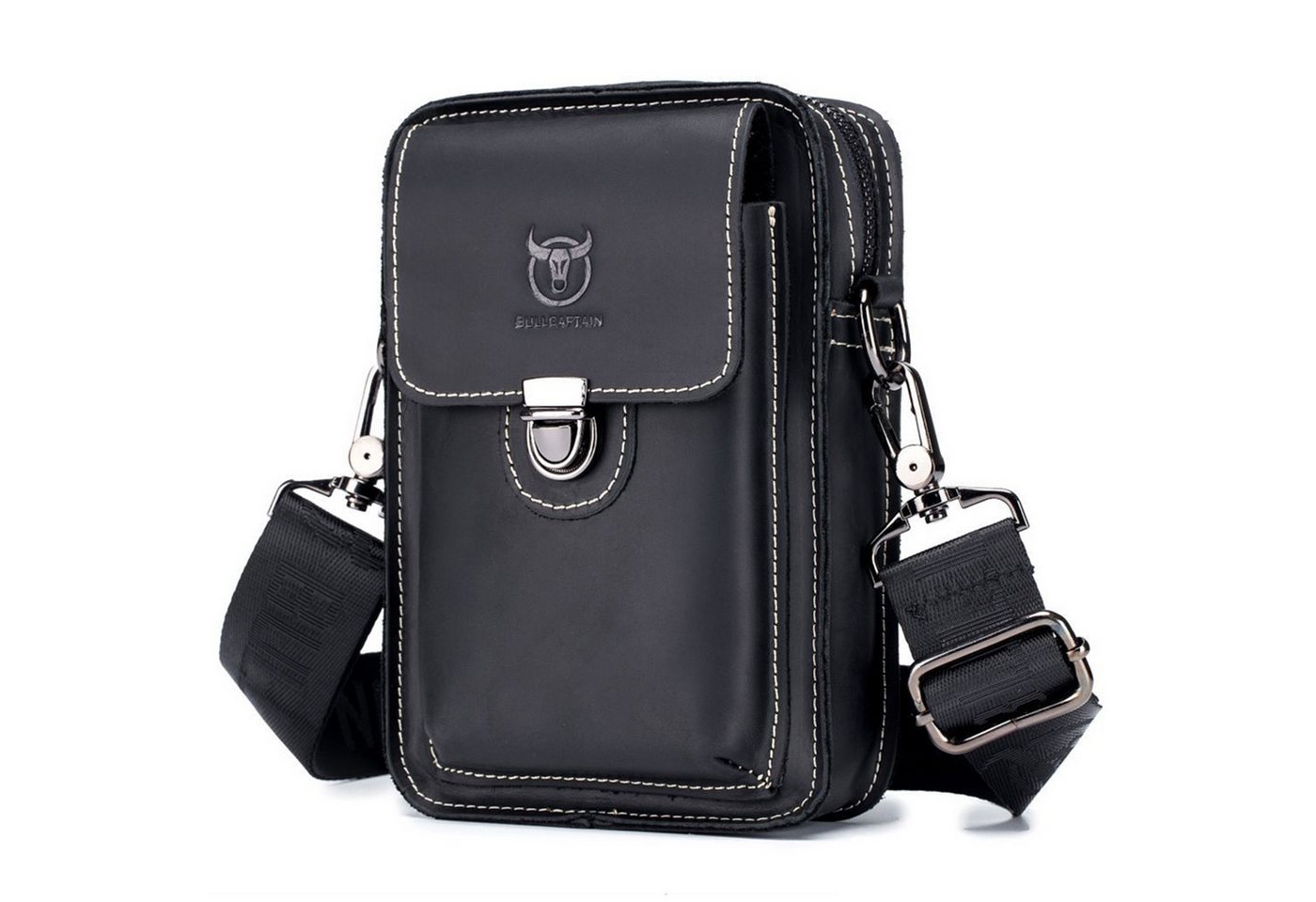 HAUSS SPOLE Umhängetasche Umhängetasche Henkeltasche Handtasche Leder Tragetasche Handytasche (Schultertasche Arbeitstasche Messenger-Tasche Schultergurt, Ledertasche, Freizeittasche, luxuriös Luxus, Cross-Body Brieftasche, Leder), für Herren Damen Jungen Freizeit Arbeit Business Schule Büro Reisen von HAUSS SPOLE