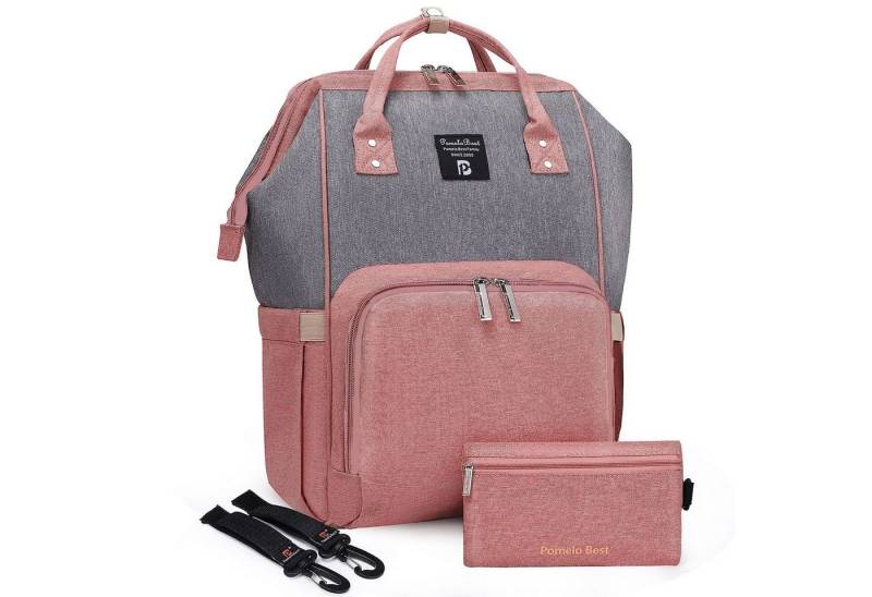 HAUSS SPOLE Wickelrucksack Baby Wickelrucksack Wickeltasche Rucksack mit Windelunterlage (Windeln Babyflasche Milchfläsche Rucksack Tasche mit Flaschenhalter, Multifunktional, Babytasche, Wickelrucksack, für Mama und Papa unterwegs), mit tragbarer mobiler Wickelauflage Schnullerhalter Kinderwagengurte von HAUSS SPOLE