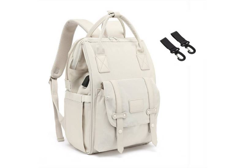 HAUSS SPOLE Wickelrucksack Baby Wickelrucksack Wickeltasche Rucksack mit Windelunterlage (Windeln Babyflasche Milchfläsche Rucksack Tasche mit USB-Anschluss, Multifunktional, Babytasche, Wickelrucksack), mit Kinderwagen-Haken von HAUSS SPOLE