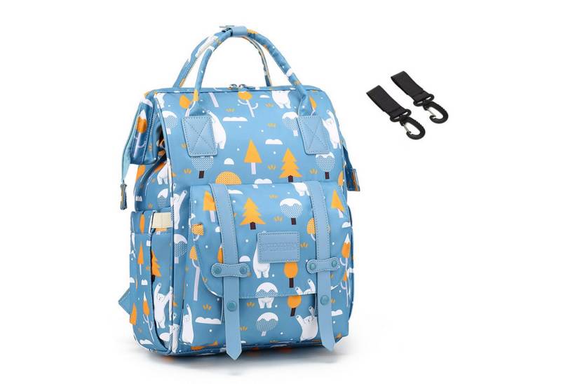 HAUSS SPOLE Wickelrucksack Baby Wickelrucksack Wickeltasche Rucksack mit Windelunterlage (Windeln Babyflasche Milchfläsche Rucksack Tasche mit USB-Anschluss, Multifunktional, Babytasche, Wickelrucksack), mit Kinderwagen-Haken von HAUSS SPOLE