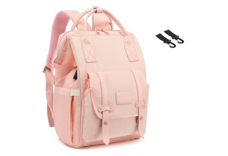 HAUSS SPOLE Wickelrucksack Baby Wickelrucksack Wickeltasche Rucksack mit Windelunterlage (Windeln Babyflasche Milchfläsche Rucksack Tasche mit USB-Anschluss, Multifunktional, Babytasche, Wickelrucksack), mit Kinderwagen-Haken von HAUSS SPOLE