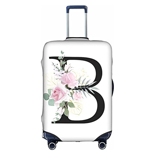 HAUYE Gepäckabdeckung, elastisch, waschbar, Stretch-Koffer-Schutz, kratzfest, Reisekoffer-Abdeckung für Kinder und Erwachsene, Blume, Buchstabe B, XL (29-32 inch suitcase) von HAUYE