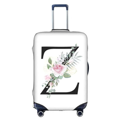 HAUYE Gepäckabdeckung, elastisch, waschbar, Stretch-Koffer-Schutz, kratzfest, Reisekoffer-Abdeckung für Kinder und Erwachsene, Blume, Buchstabe Z, S (18-21 inch suitcase) von HAUYE