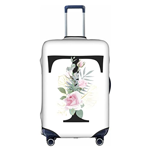 HAUYE Gepäckabdeckung, elastisch, waschbar, Stretch-Koffer-Schutz, kratzfest, Reisekoffer-Abdeckung für Kinder und Erwachsene, Blumen-Buchstabe T, XL (29-32 inch suitcase) von HAUYE