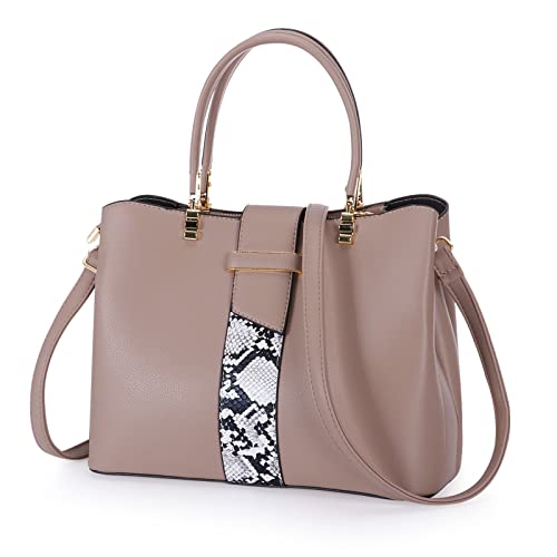 HAWEE Elegante Damen Handtasche Mittelgroße Crossbody Henkeltasche PU Leder Shopper Umhängetasche Frauen Schultertasche mit Tragegriff Oben, Braun von HAWEE
