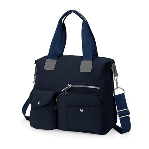 HAWEE Große Handtasche Damen Schultertasche mit Tragegriff Nylon Crossbody Bag Damen Sportlich mit Mehreren Taschen Frauen Tasche für Schule Büro Shopper Lehrer von HAWEE