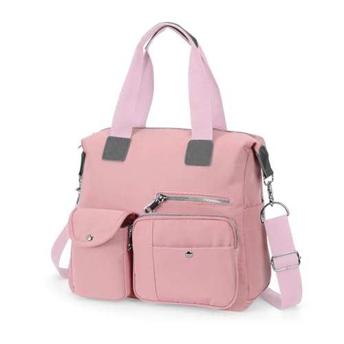 HAWEE Große Handtasche Damen Schultertasche mit Tragegriff Nylon Crossbody Bag Damen Sportlich mit Mehreren Taschen Frauen Tasche für Schule Büro Shopper Lehrer von HAWEE