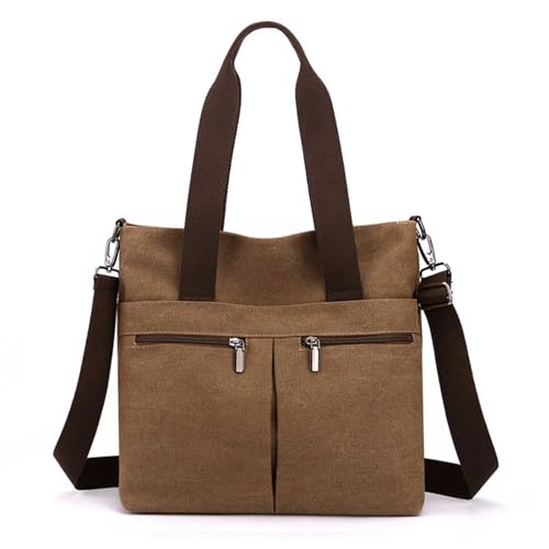 HAWEE Große Handtasche mit Vielen Fächern Canvas Tasche Damen Groß Umhängetasche Tote Bag Frauen für Lehrer Shopper Schul Büro Everyday von HAWEE