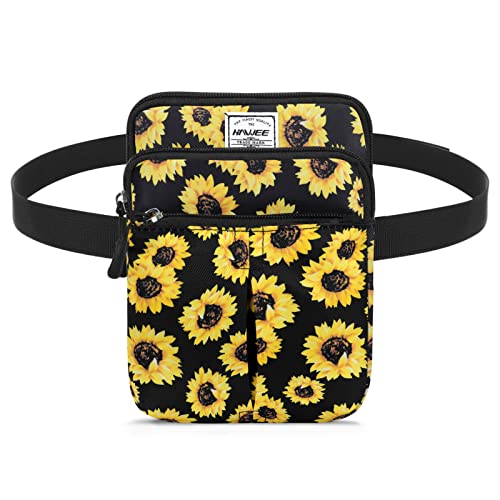 HAWEE Hüftgürteltasche für Damen und Herren, Crossbody, Handy-Geldbörse, verstellbarer Schultergurt, Reise-Hüfttasche, multifunktional, modisch, Bauchtasche, wasserabweisend, Sonnenblume von HAWEE