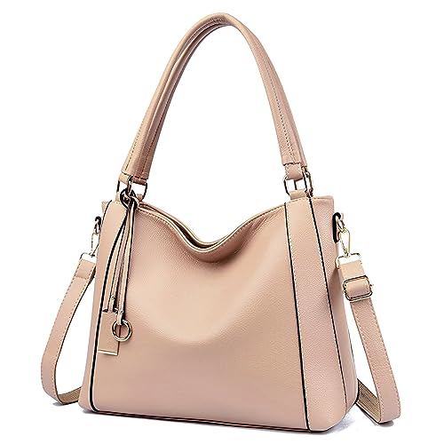 HAWEE Mode Damen Handtasche aus Weiches PU-Leder Umhängetasche Große Schultertasche mit Reißverschluss Leichte Henkeltasche Elegante Einkaufstasche für Dating Shopping Arbeiten von HAWEE