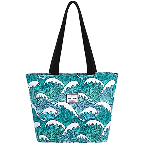 HAWEE Mode Damen Schultertasche mit Reißverschluss Casual Frauen Handtasche Umhängetasche Groß Einkaufstasche Wasserdicht Henkeltasche für Reise Arbeit Schule Tägliches Leben Strand von HAWEE