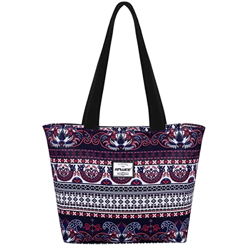 HAWEE Mode Damen Schultertasche mit Reißverschluss Casual Frauen Handtasche Umhängetasche Groß Einkaufstasche Wasserdicht Henkeltasche für Reise Arbeit Schule Tägliches Leben Strand von HAWEE