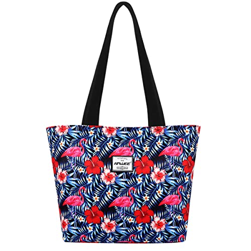 HAWEE Mode Damen Schultertasche mit Reißverschluss Casual Frauen Handtasche Umhängetasche Groß Einkaufstasche Wasserdicht Henkeltasche für Reise Arbeit Schule Tägliches Leben Strand von HAWEE