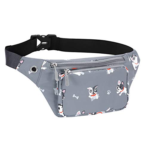 HAWEE Sport Bauchtasche Unisex Leichte Gürteltasche Hüfttasche Multicolor mit Verstellbarem Gürtel und Kopfhöreranschluss für Damen Herren Outdoor Reisen Wandern Joggen Radfahren Laufen Süsser Welpe von HAWEE