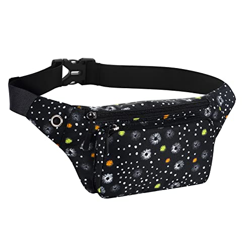 HAWEE Sport Bauchtasche Unisex Leichte Gürteltasche Hüfttasche Multicolor mit Verstellbarem Gürtel und Kopfhöreranschluss für Damen Herren Outdoor Reisen Wandern Joggen Radfahren Laufen Eisblume von HAWEE