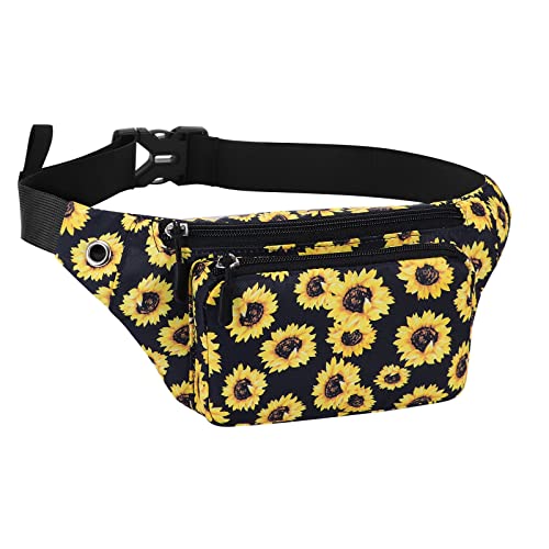 HAWEE Sport Bauchtasche Unisex Leichte Gürteltasche Hüfttasche Multicolor mit Verstellbarem Gürtel und Kopfhöreranschluss für Damen Herren Outdoor Reisen Wandern Joggen Radfahren Laufen Sonnenblume von HAWEE