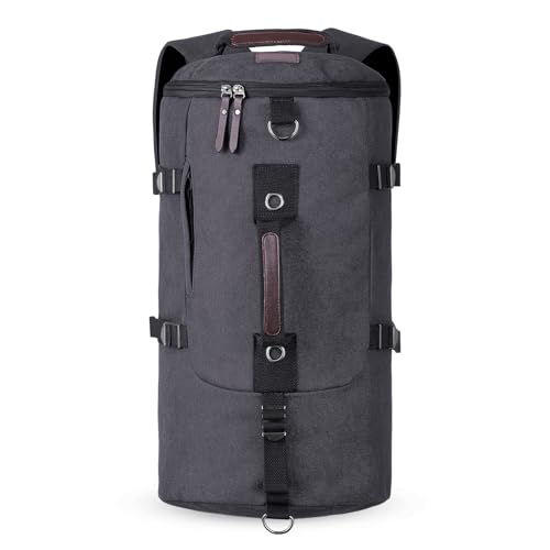 HAWEE Unisex 45L Canvas Reiserucksack Große Sportrucksack Herren & Damen Fitness Sporttasche Weekender Reisetasche mit Rucksack-Funktion Vintage Rucksack für Reisen Sport Gym Wandern Outdoor von HAWEE