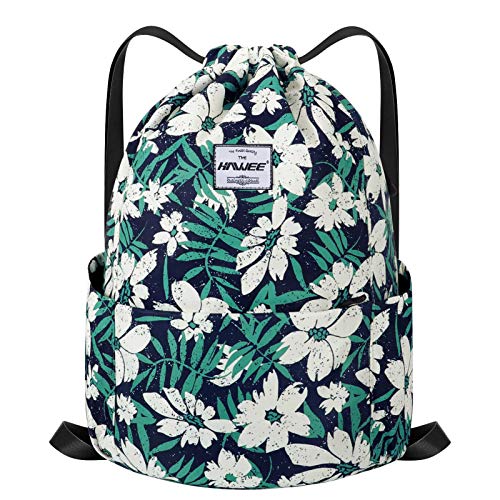 HAWEE Wasserdicht Kordelzug Rucksack mit Innentasche Groß Turnbeutel Kordelzug Tagesrucksack Tunnelzug Tasche Sporttasche Unisex für Frauen Männer Reise Alltag Outdoor Yoga Schule Strand Schwimmen von HAWEE