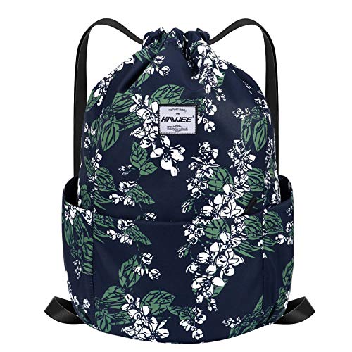 HAWEE Wasserdicht Kordelzug Rucksack mit Innentasche Groß Turnbeutel Kordelzug Tagesrucksack Tunnelzug Tasche Sporttasche Unisex für Frauen Männer Reise Alltag Outdoor Yoga Schule Strand Schwimmen von HAWEE