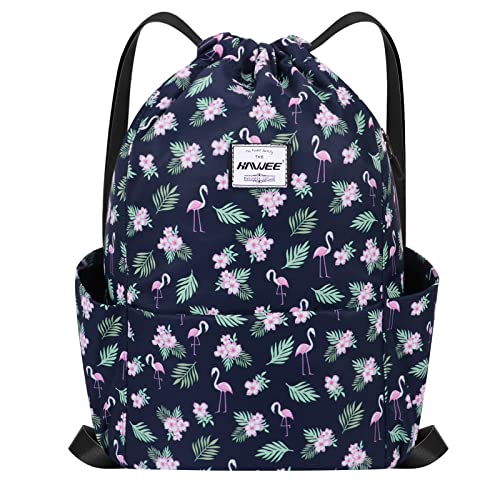 HAWEE Wasserdicht Kordelzug Rucksack mit Innentasche Groß Turnbeutel Kordelzug Tagesrucksack Tunnelzug Tasche Sporttasche Unisex für Frauen Männer Reise Alltag Outdoor Yoga Schule Strand Schwimmen von HAWEE