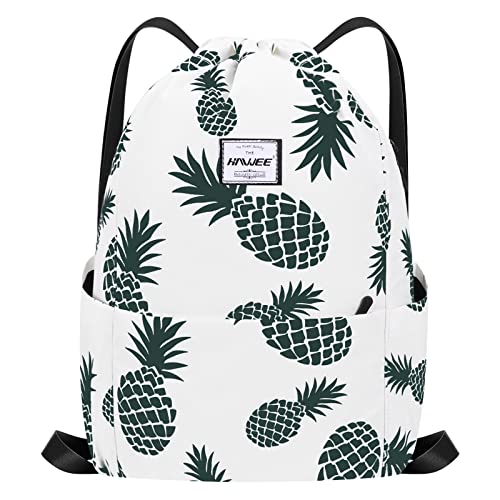 HAWEE Wasserdicht Kordelzug Rucksack mit Innentasche Groß Turnbeutel Kordelzug Tagesrucksack Tunnelzug Tasche Sporttasche Unisex für Frauen Männer Reise Alltag Outdoor Yoga Schule Strand Schwimmen von HAWEE