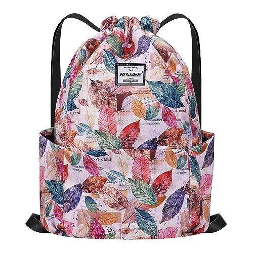 HAWEE Wasserdicht Kordelzug Rucksack mit Innentasche Groß Turnbeutel Kordelzug Tagesrucksack Tunnelzug Tasche Sporttasche Unisex für Frauen Männer Reise Alltag Outdoor Yoga Schule Strand Schwimmen von HAWEE