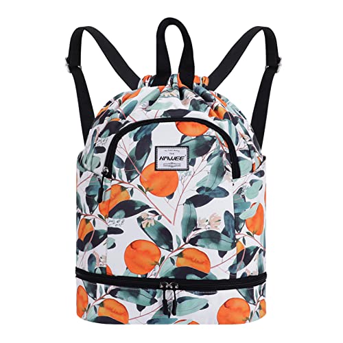 HAWEE Wasserdicht Kordelzug Rucksack mit Innentasche Groß Turnbeutel Kordelzug Tagesrucksack Tunnelzug Tasche Sporttasche Unisex für Frauen Männer Reise Alltag Schule Outdoor Yoga Schwimmen Strand von HAWEE