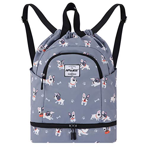 HAWEE Wasserdicht Kordelzug Rucksack mit Innentasche Groß Turnbeutel Kordelzug Tagesrucksack Tunnelzug Tasche Sporttasche Unisex für Frauen Männer Reise Alltag Schule Outdoor Yoga Schwimmen Strand von HAWEE