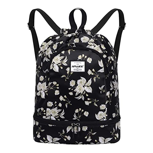 HAWEE Wasserdicht Kordelzug Rucksack mit Innentasche Groß Turnbeutel Kordelzug Tagesrucksack Tunnelzug Tasche Sporttasche Unisex für Frauen Männer Reise Alltag Schule Outdoor Yoga Schwimmen Strand von HAWEE