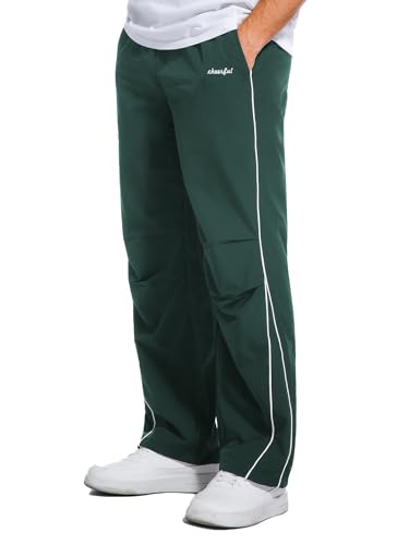 HAWILAND Jogginghose Herren Baggy Lange Traininghose Leichte Breite Freizeithose mit Taschen für Sport Gym Fitness Türkis L von HAWILAND