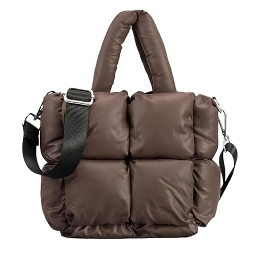 HAWILL Kleine Crossbody Bag Damen Umhängetasche Weich Gesteppte Tasche Puffer Tote Bag Neu Schultertasche Moderne Taschen mit Abnehmbarer Verstellbar Breitem Schultergurt (Beige) von HAWILL