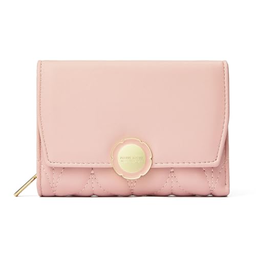 HAWILL Damen Geldbörse Kleine Geldbeutel mit Münzfach Vintage Leder Portemonnaie mit Viel Kartenfächer (Rosa) von HAWILL