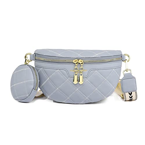 HAWILL Damen Handy Umhängetasche Kleine Handytasche zum Umhängen mit Breiter Gurt Leder Crossbody Tasche mit Münze Geldbörse Linge Schultertasche für iPhone 14/14 Pro Max/13/12/11/XR (Blau) von HAWILL