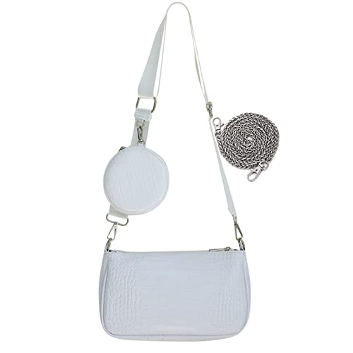 HAWILL Damen Handytasche zum Umhängen Klein Handy Umhängetasche mit Breitem Schultergurt Leder Crossbody Tasche Mode Schultertasche mit Münze Geldbörse für iPhone 14/14 Pro Max/13/12/11/XR (Weiß) von HAWILL