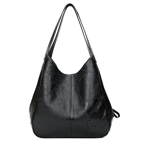 HAWILL Damen Tote Bag Vintage Umhängetasche Mode Schultertasche Leder Moderen Tasche für iPhone 14/14 Pro/13/13 Pro/12/11/XR (Schwarz) von HAWILL