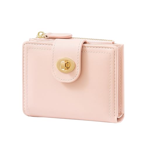 HAWILL Geldbeutel Damen Klein und im Kurzformat Portemonnaie Leder Geldtasche Gross Kapazität Damengeldbörsen Elegante Brieftasche Vielen Fächern (Rosa) von HAWILL