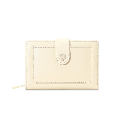 HAWILL Geldbörse Damen Klein Geldbeutel Damen PU Leder Mini Portemonnaie mit Münzfach und 6 Kartenfächern Elegante und Süße Damen Geldbeutel mit Großes Münzfach (Beige) von HAWILL